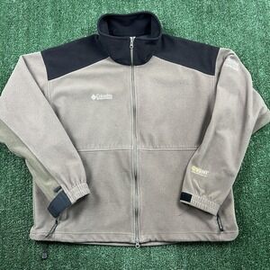 VTG Columbia Titanium eVent Wind Fleece Jacket Men's XXL Full Zip Brown USA Y2K